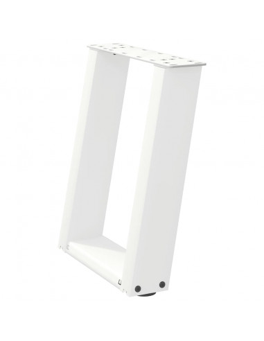 Gambe Tavolino Caffè a U 2 pz Bianco 38x(42-43) cm Acciaio