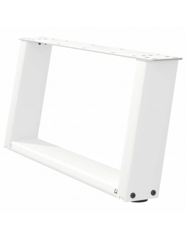 Gambe Tavolino da Caffè a U 2 pz Bianco 70x(30-31)cm in Acciaio