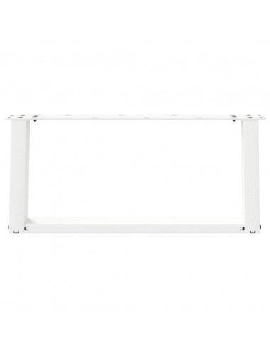 Gambe Tavolino da Caffè a U 2 pz Bianco 70x(30-31)cm in Acciaio