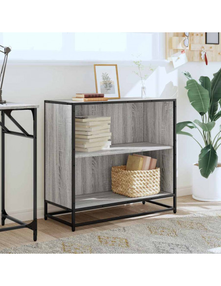Libreria Grigio Sonoma 80x35x76 cm in Legno Multistrato