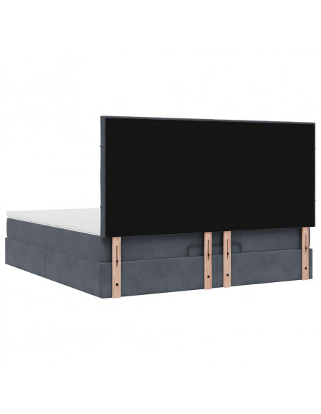 Struttura Letto Pouf con Materassi 180x200 cm Velluto