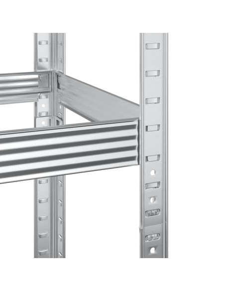 Ripiani Pneumatici a 3 Strati 2 pz Argento 110x40x200cm Acciaio