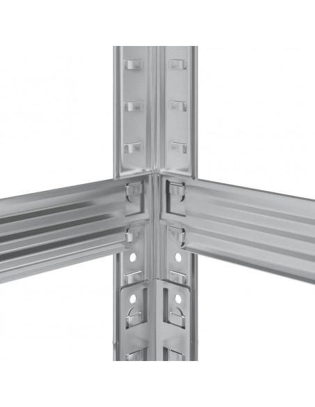 Ripiani Pneumatici a 3 Strati 2 pz Argento 110x40x200cm Acciaio