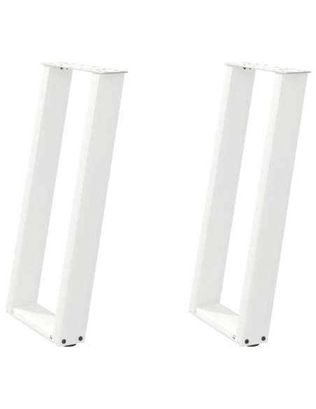 Gambe per tavolo consolle a forma di U 2 pz bianche 38x(72-73) cm in acciaio