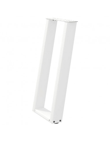 Gambe per tavolo consolle a forma di U 2 pz bianche 38x(72-73) cm in acciaio