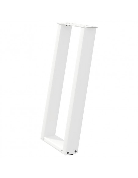 Gambe per tavolo consolle a forma di U 2 pz bianche 38x(72-73) cm in acciaio
