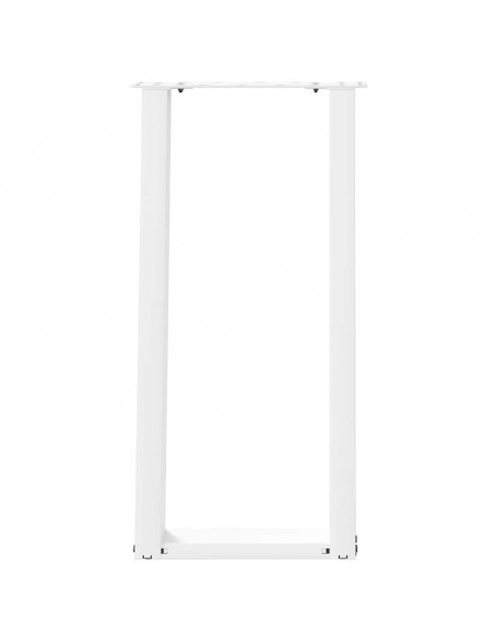 Gambe per tavolo consolle a forma di U 2 pz bianche 38x(72-73) cm in acciaio