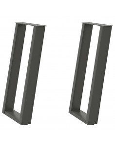Gambe per tavolo consolle a forma di U 2 pz Antracite 38x(72-73) cm Acciaio 2