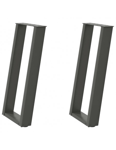 Gambe per tavolo consolle a forma di U 2 pz Antracite 38x(72-73) cm Acciaio