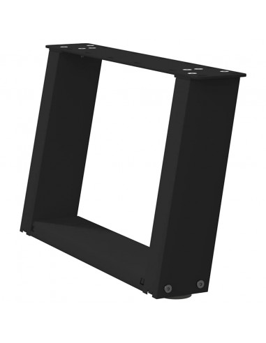 Gambe Tavolino da Caffè a U 2 pz Nero 50x(30-31) cm in Acciaio