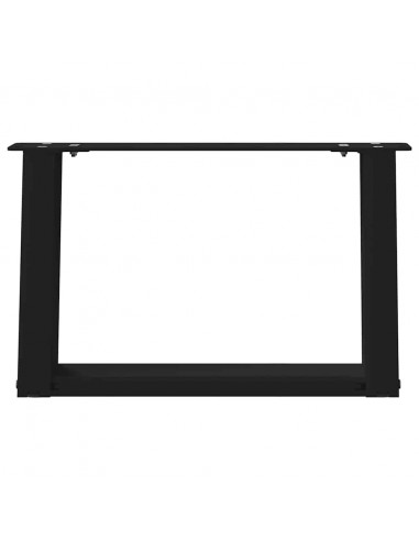 Gambe Tavolino da Caffè a U 2 pz Nero 40x(30-31) cm in Acciaio