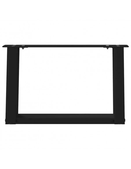 Gambe Tavolino da Caffè a U 2 pz Nero 40x(30-31) cm in Acciaio