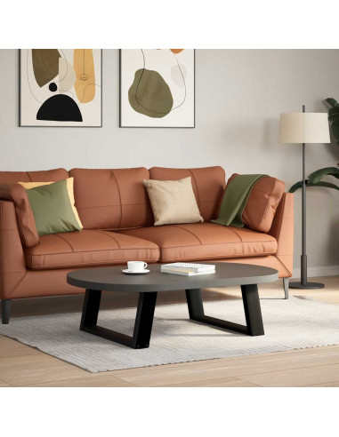 Gambe Tavolino da Caffè a U 2 pz Nero 60x(30-31) cm in Acciaio