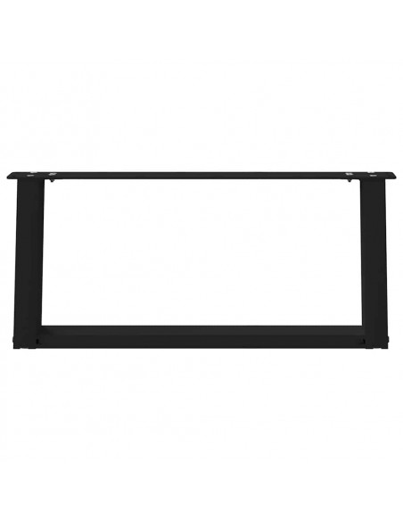 Gambe Tavolino da Caffè a U 2 pz Nero 60x(30-31) cm in Acciaio