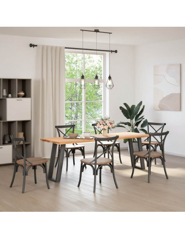 Gambe Tavolo Consolle a U 2 pz Antracite 28x(72-73) cm Acciaio