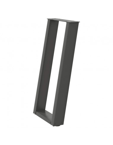 Gambe Tavolo Consolle a U 2 pz Antracite 28x(72-73) cm Acciaio