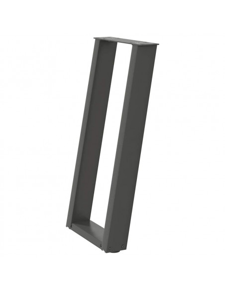 Gambe Tavolo Consolle a U 2 pz Antracite 28x(72-73) cm Acciaio