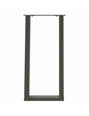 Gambe Tavolo Consolle a U 2 pz Antracite 28x(72-73) cm Acciaio