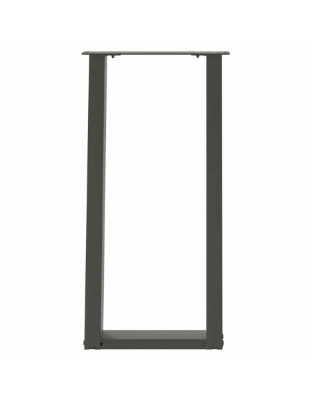 Gambe Tavolo Consolle a U 2 pz Antracite 28x(72-73) cm Acciaio
