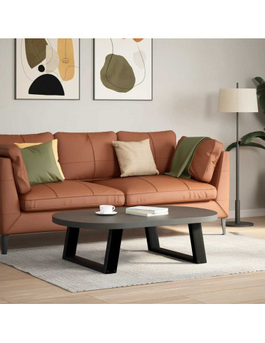 Gambe Tavolino da Caffè a U 2 pz Nero 70x(30-31) cm in Acciaio