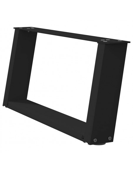 Gambe Tavolino da Caffè a U 2 pz Nero 70x(30-31) cm in Acciaio