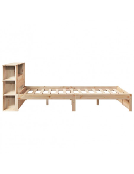 Letto Libreria senza Materasso 140x190 cm in Legno di Pino