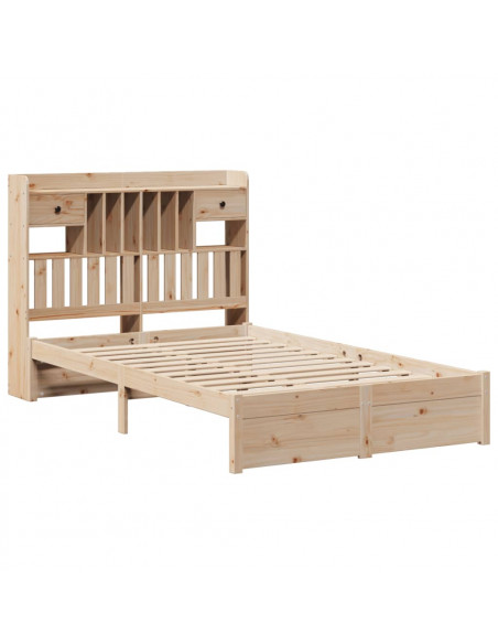 Letto Libreria senza Materasso 135x190 cm in Legno di Pino