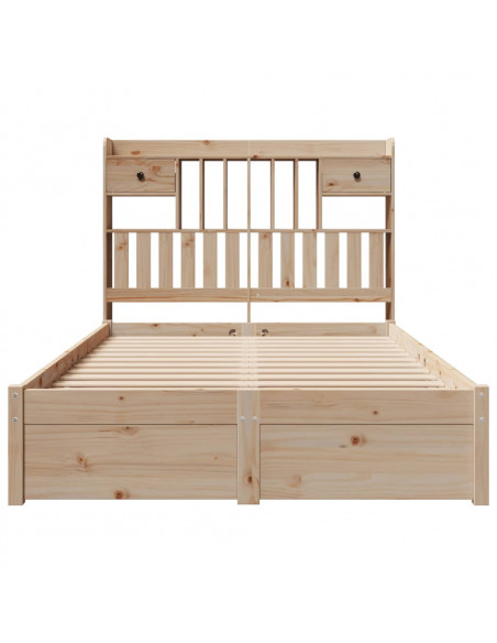 Letto Libreria senza Materasso 135x190 cm in Legno di Pino