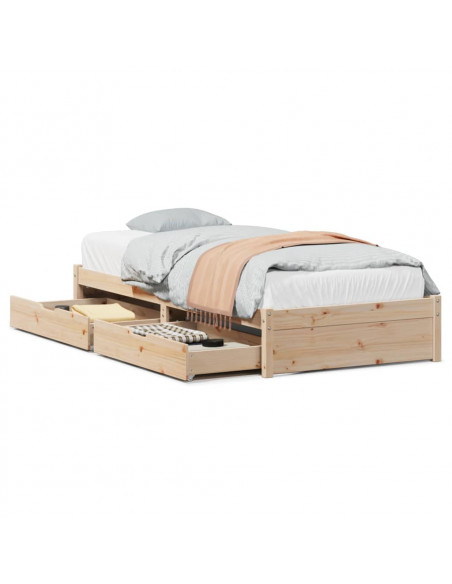 Letto senza Materasso 90x200 cm in Legno Massello di Pino