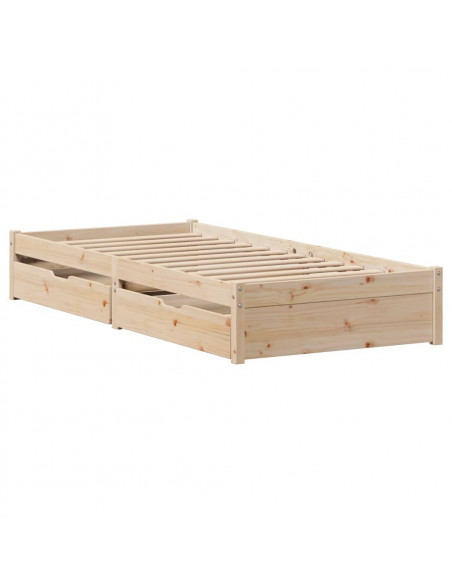 Letto senza Materasso 90x200 cm in Legno Massello di Pino