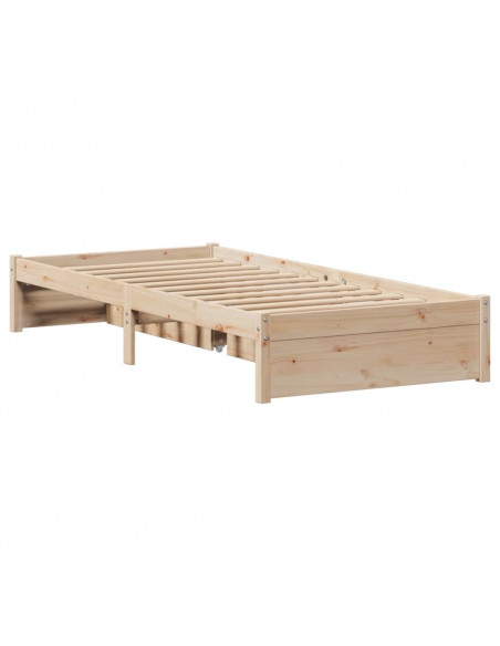 Letto senza Materasso 90x200 cm in Legno Massello di Pino