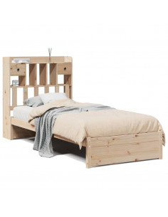 Letto Libreria senza Materasso 100x200 cm in Legno di Pino