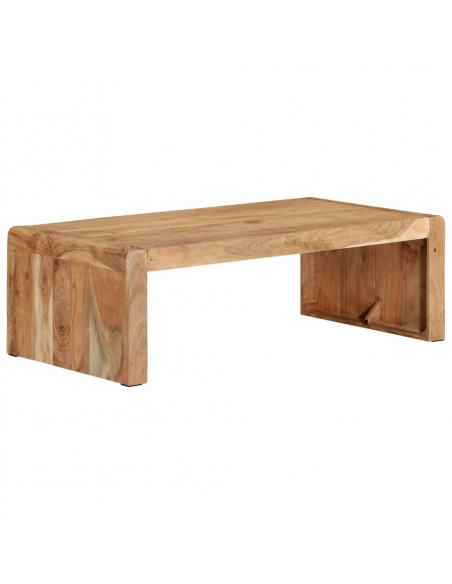 Tavolino da Salotto 110x55x35 cm in Legno Massello di Acacia