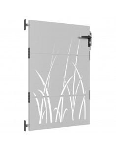 Cancello da Giardino 85x150 cm in Acciaio Corten Design Erba 2