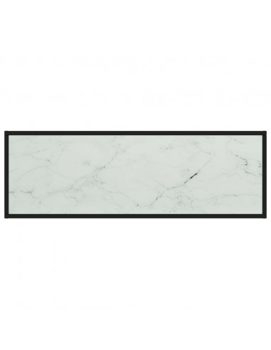 Mobile TV Nero con Vetro Bianco Marmo 120x40x40 cm