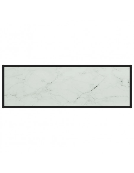 Mobile TV Nero con Vetro Bianco Marmo 120x40x40 cm