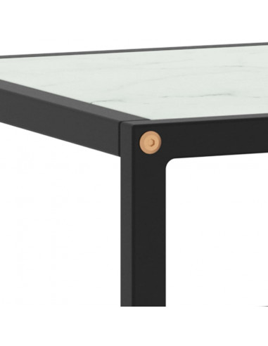 Mobile TV Nero con Vetro Bianco Marmo 120x40x40 cm