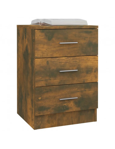 Comodino Rovere Fumo 38x35x56 cm in Legno Multistrato