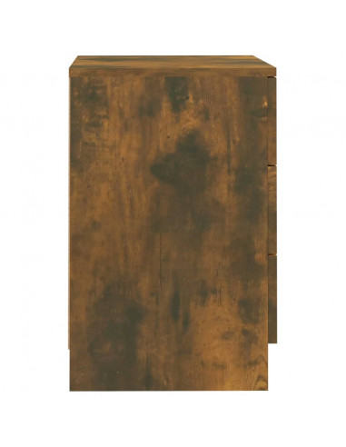 Comodino Rovere Fumo 38x35x56 cm in Legno Multistrato