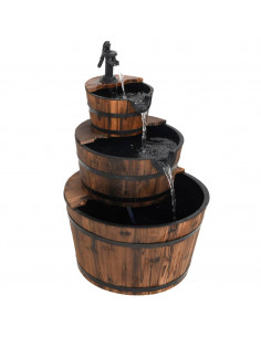 Fontana d'Acqua con Pompa 60x60x94 cm Legno Massello di Abete 2