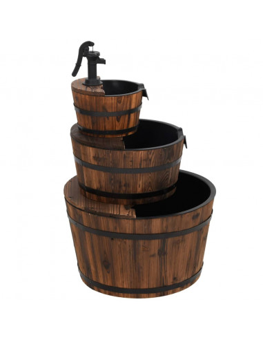 Fontana d'Acqua con Pompa 60x60x94 cm Legno Massello di Abete