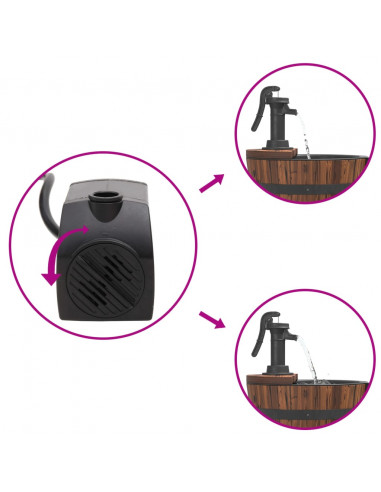 Fontana d'Acqua con Pompa 60x60x94 cm Legno Massello di Abete