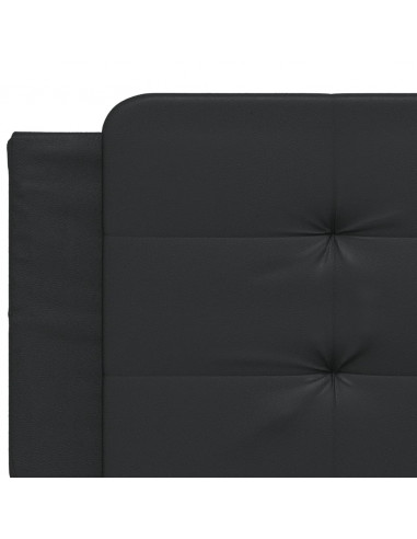 Giroletto con Testiera Nero 160x200 cm in Similpelle