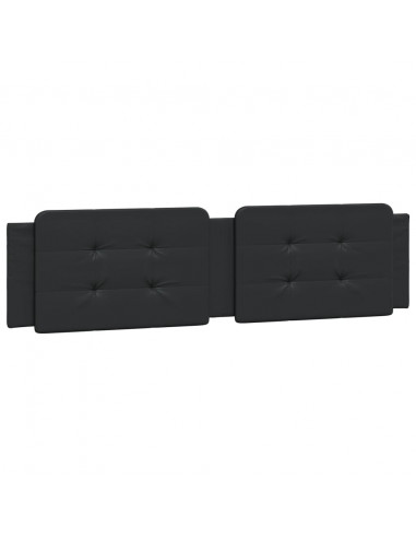 Giroletto con Luci LED Nero 160x200 cm in Similpelle