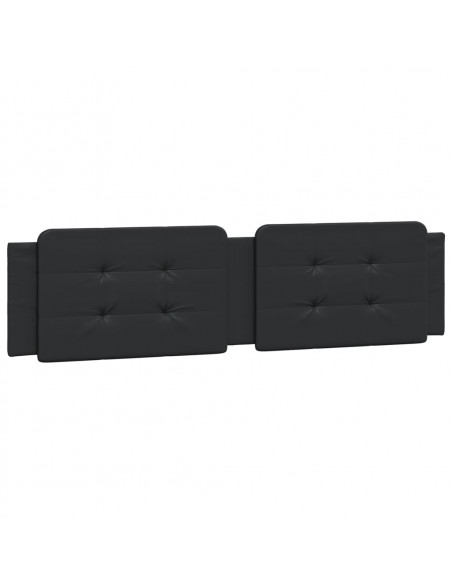Giroletto con Luci LED Nero 160x200 cm in Similpelle