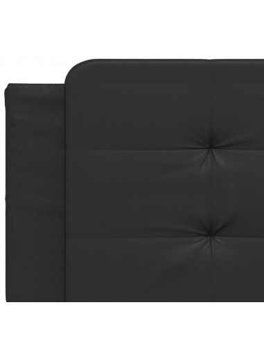 Giroletto con Luci LED Nero 160x200 cm in Similpelle