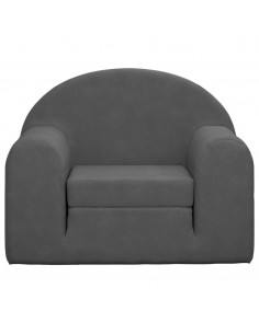 Divano Letto per Bambini Antracite in Morbido Peluche 2