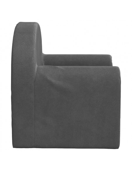 Divano Letto per Bambini Antracite in Morbido Peluche