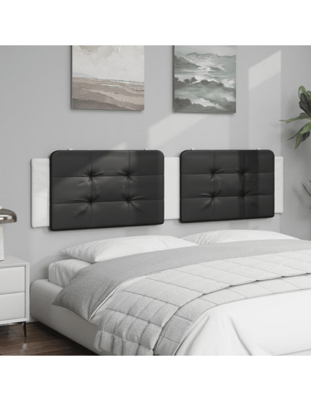 Cuscino Testiera Nero e Bianco 200 cm in Similpelle