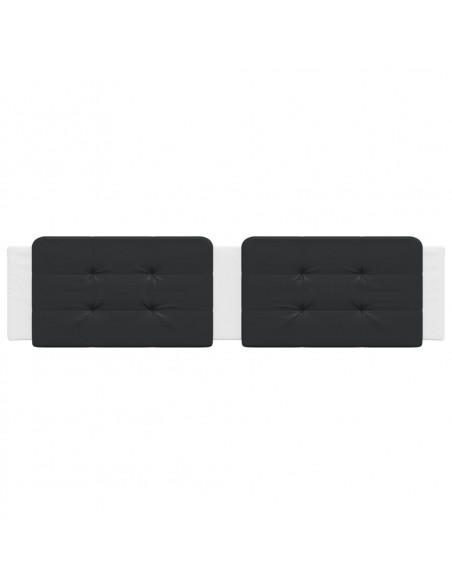 Cuscino Testiera Nero e Bianco 200 cm in Similpelle
